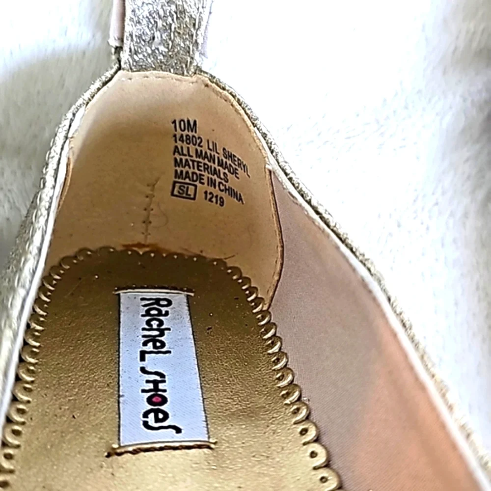 RACHEL SHOES | Toddler Girl's Glitter Gold Sparkle Formal Shoes